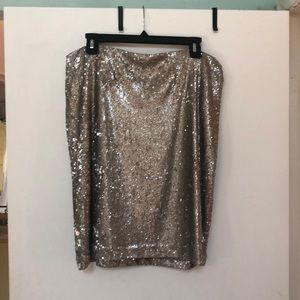 White House Black Market Champagne Sequin Skirt